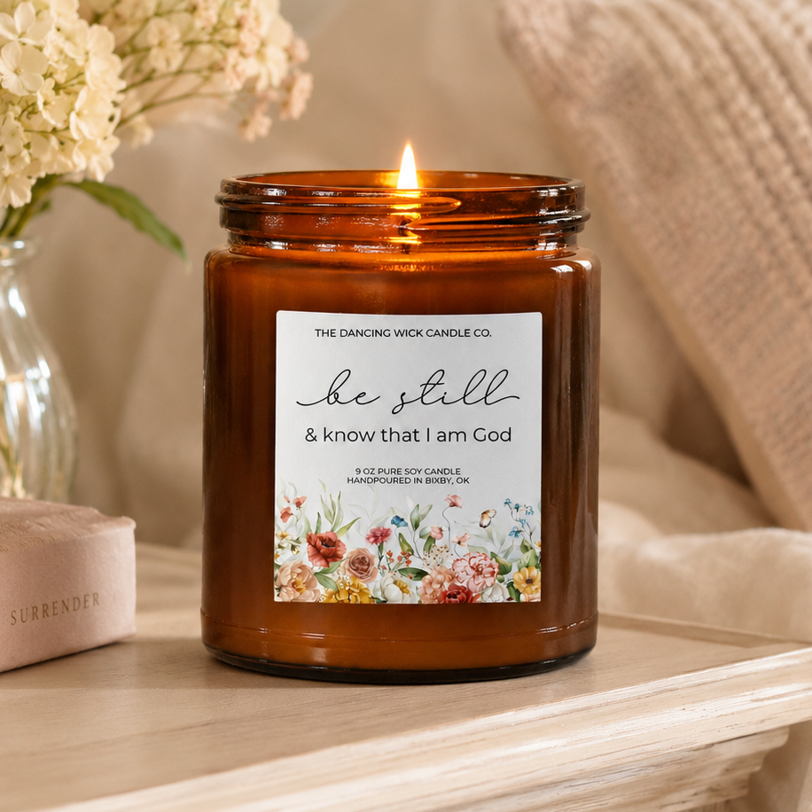Young Lives - 9oz Amber Be Still & Know Candle