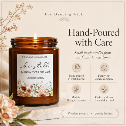 Jason's 1st - 9oz Amber Be Still & Know Candle