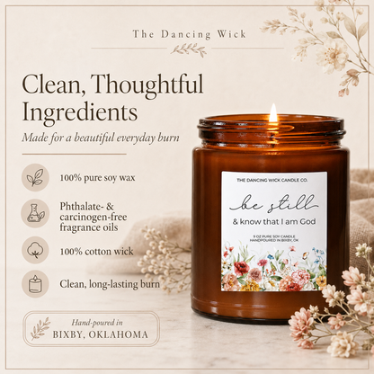 Jason's 1st - 9oz Amber Be Still & Know Candle