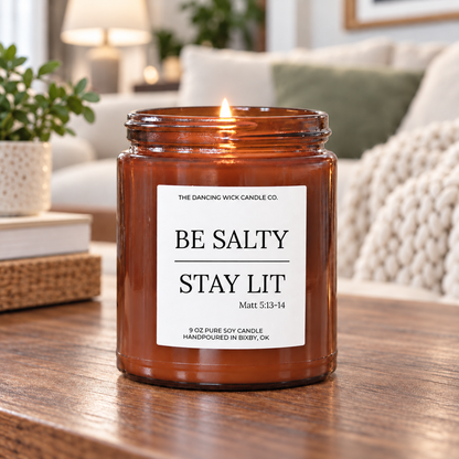 Young Lives - 9oz Amber Be Salty Stay Lit Candle