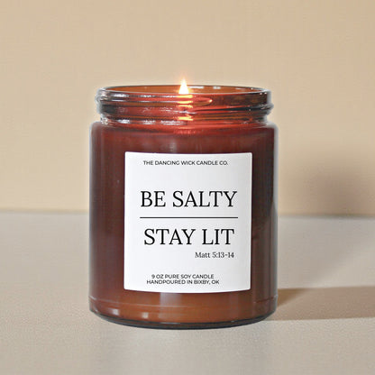 Young Lives - 9oz Amber Be Salty Stay Lit Candle